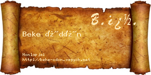 Beke Ödön névjegykártya