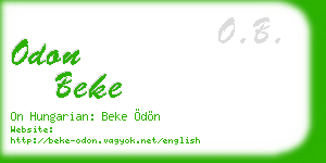 odon beke business card